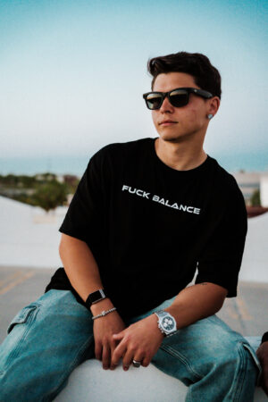 FUCK BALANCE TEE — BLACK